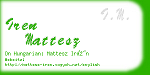 iren mattesz business card